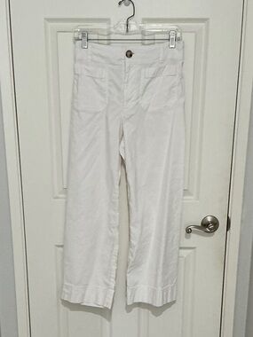 Maeve White Wide-Leg Pants